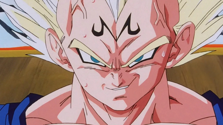 Vegeta with the Majin brand on his forehead