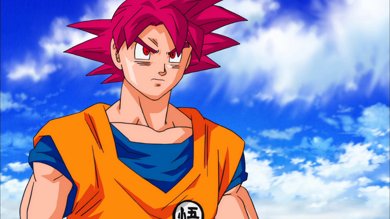 Goku glares angrily