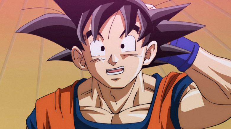 Goku with hand behind his head