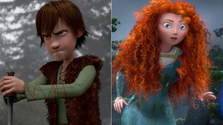 Hiccup from How to Train Your Dragon (left), and Merida from Brave (right)