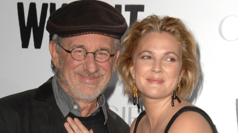 Steven Spielberg and Drew Barrymore on red carpet