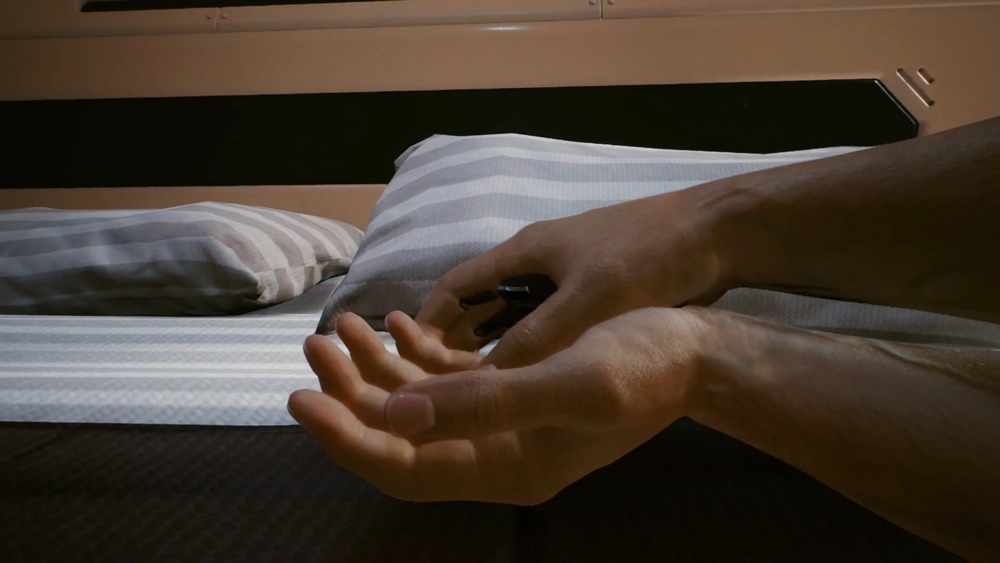 V sleeping hands