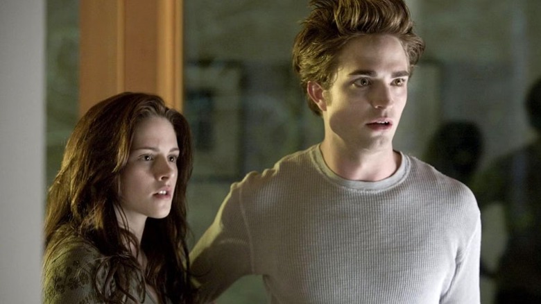 Bella Swan and Edward Cullen looking concerned