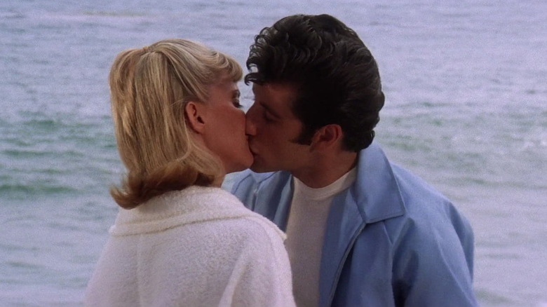 Sandy and Danny kiss