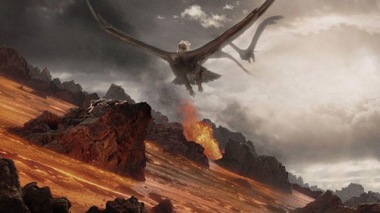 Great Eagle picking up Sam and Frodo from Mount Doom