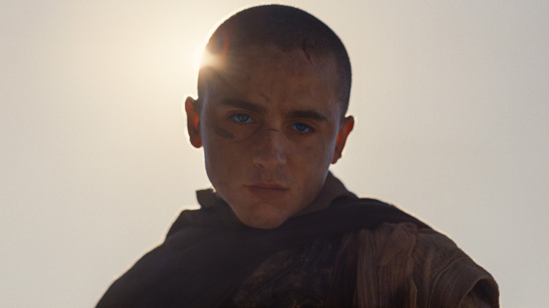 Paul Atreides with the sun behind him in 