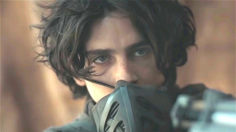 Timothee Chalamet mask Dune dark hair