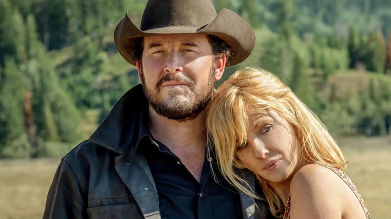Rip and Beth on the ranch in "Yellowstone"