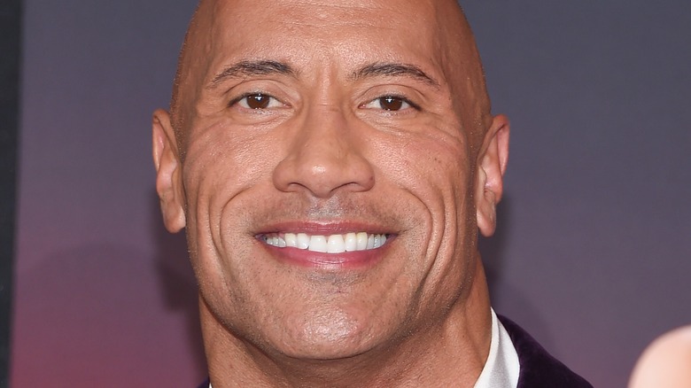 Dwayne Johnson looking happy