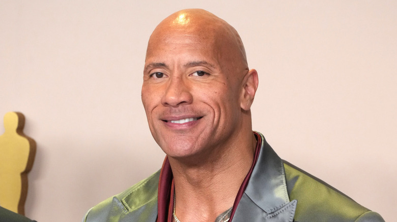 The Rock smirking
