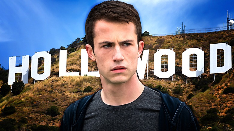 Clay in front of Hollywood sign