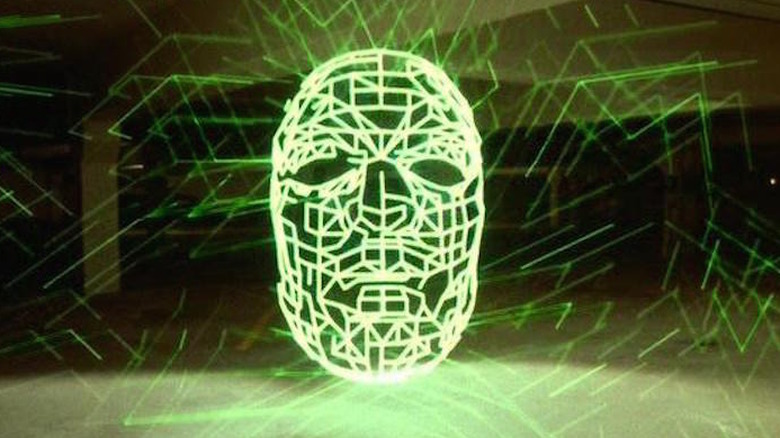 A computer generated image reacts