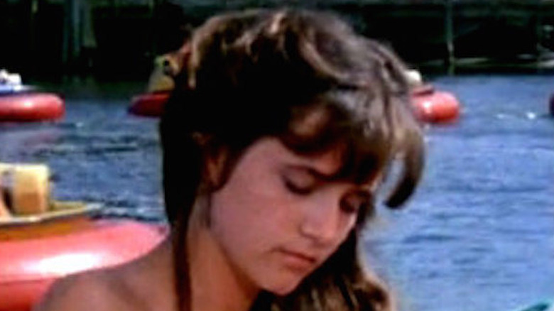 Lea Thompson looks down