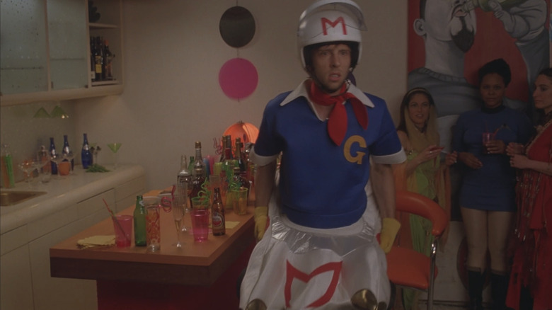 Nate Cooper cosplays Speed Racer at party