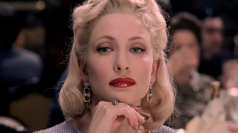Cate Blanchett pensive in makeup