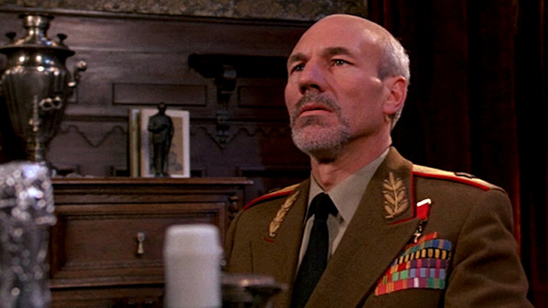 Patrick Stewart in a military uniform
