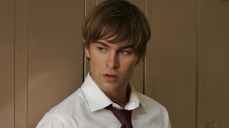 Joseph Young looking mysterious by lockers