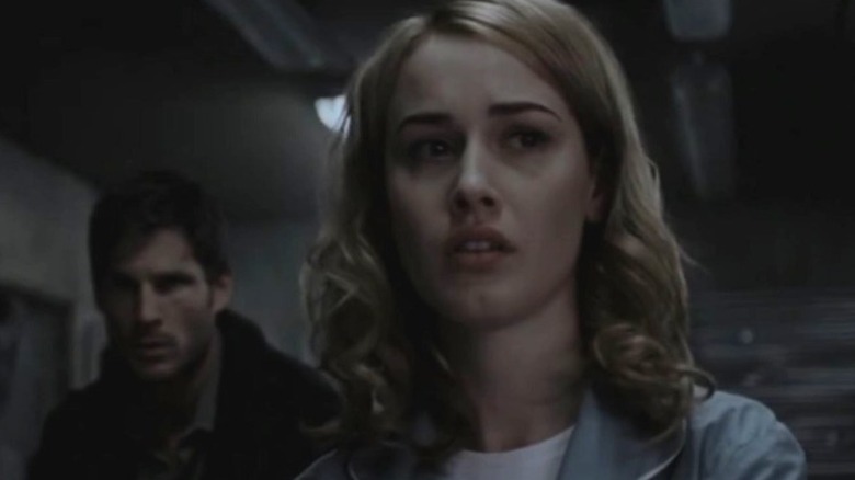 Emily looking scared in Dark Floors