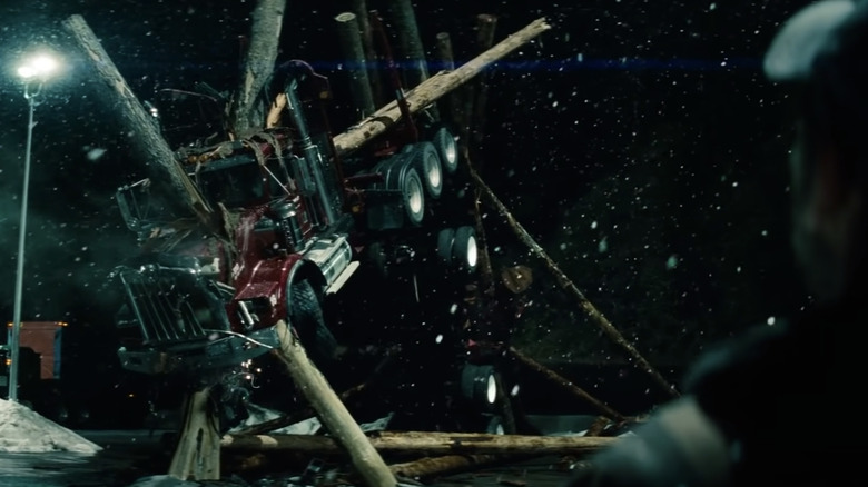 The trucker's rig destroyed