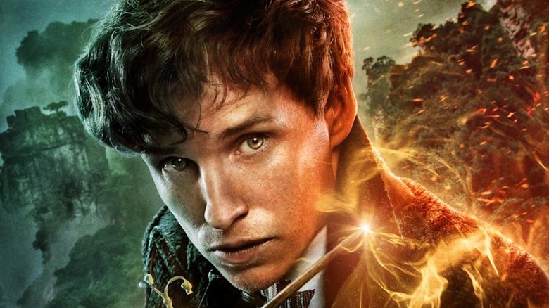 Newt Scamander with lit wand on 