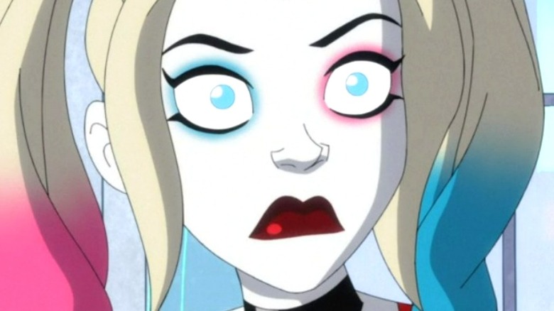Harley Quinn frowning