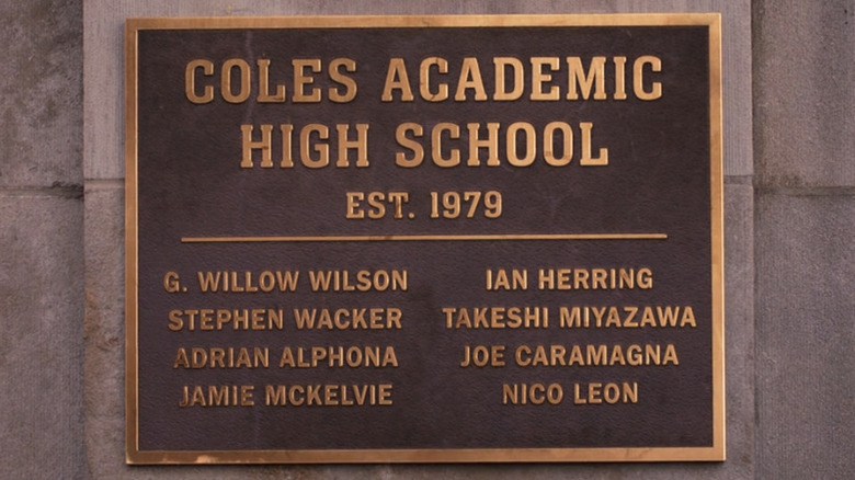 Coles Academic High School plaque