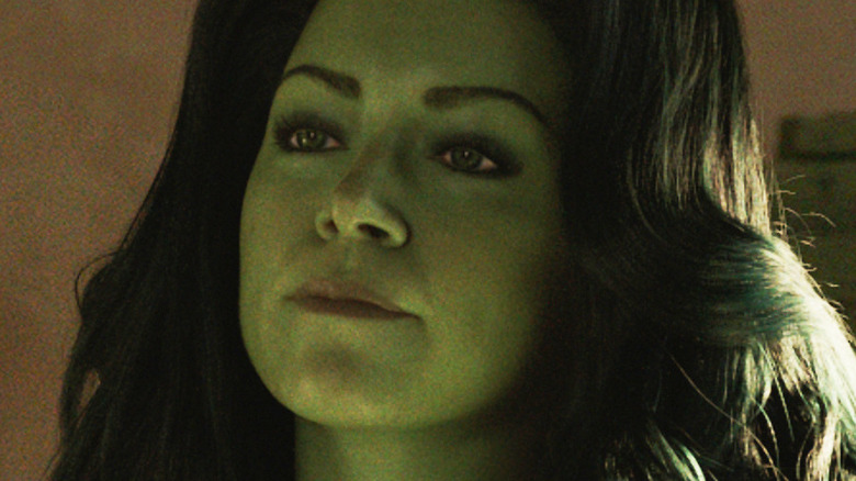 She-Hulk smiling slighty