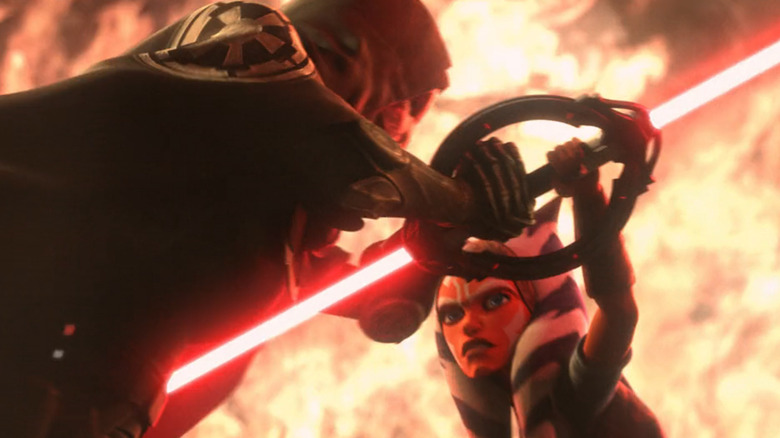 Ahsoka grabbing Inquisitor's lightsaber