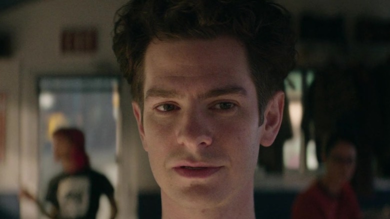 Andrew Garfield as Jonathan Larson looking away