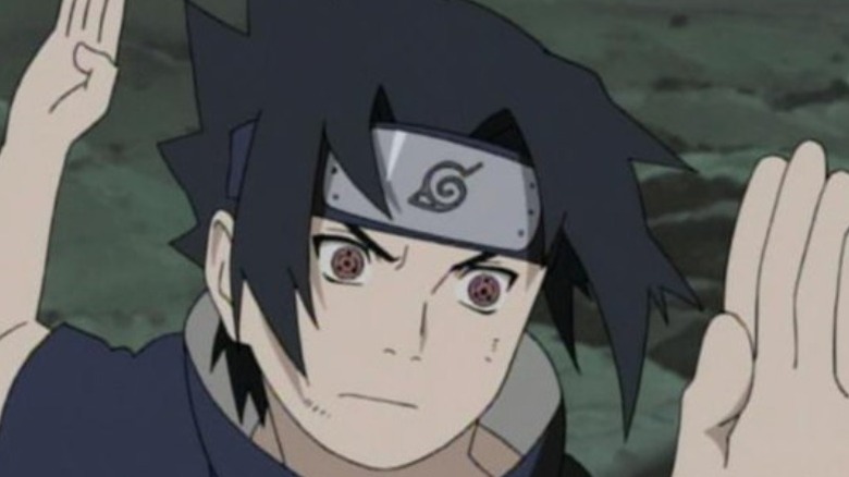 Sasuke poses like Conan Lee
