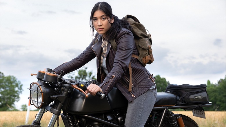 Maya Lopez on motorcycle