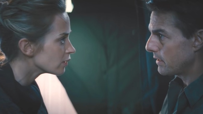 Rita and William Cage in "Edge of Tomorrow"