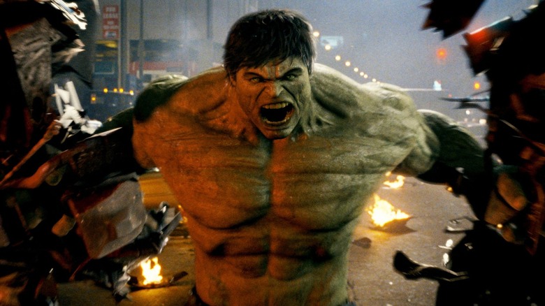 The Hulk ripping car apart