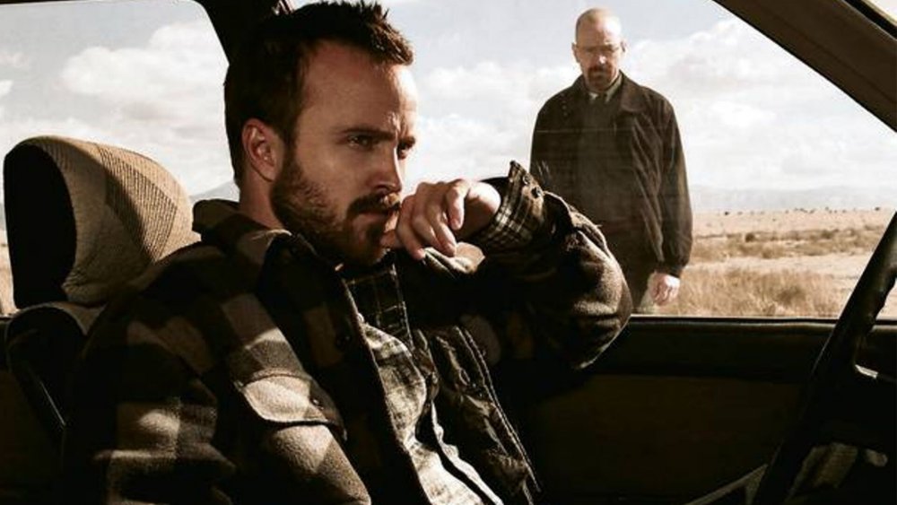 Aaron Paul as Jesse Pinkman and Bryan Cranston as Walter White