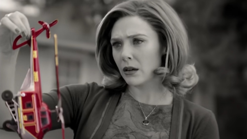 Wanda looking at helicopter