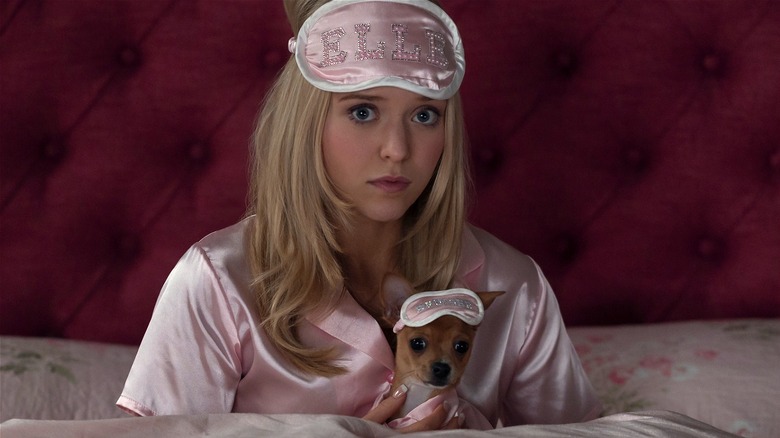 Elle and Bruiser sitting in bed in 