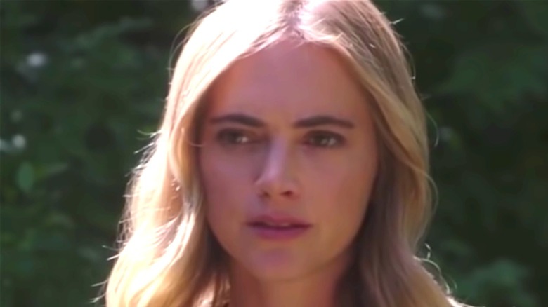 Emily Wickersham looking serious