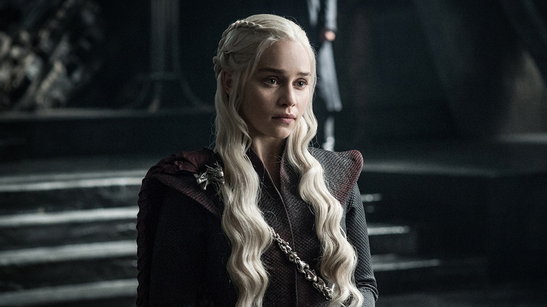 Daenerys looking concerned on Game of Thrones