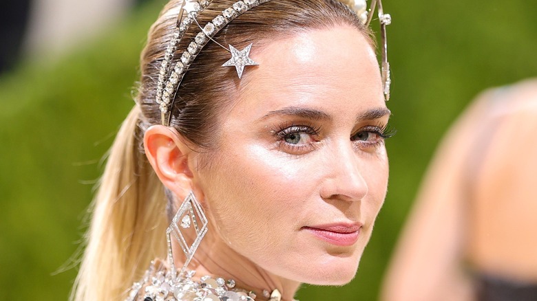 Emily Blunt head piece