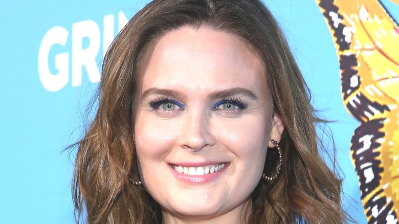 Emily Deschanel Blue Background