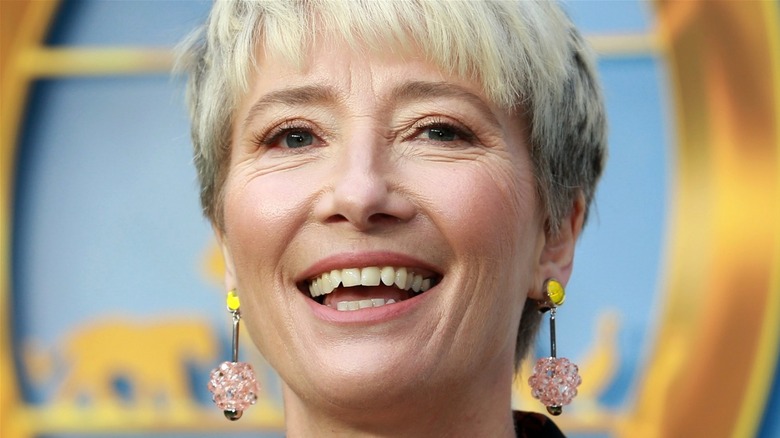 Emma Thompson posing for pictures
