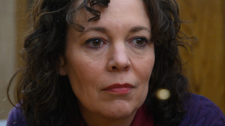 Olivia Colman staring