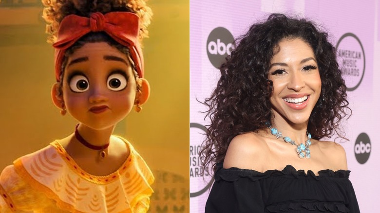 Dolores from Encanto (left); singer Adassa (right)