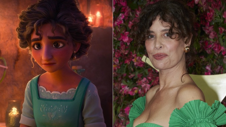 Julieta from Encanto (left); actor Angie Cepeda (right)