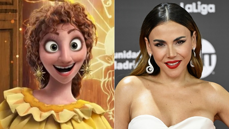 Pepa from Encanto (left); actor Carolina Gaitan (right)