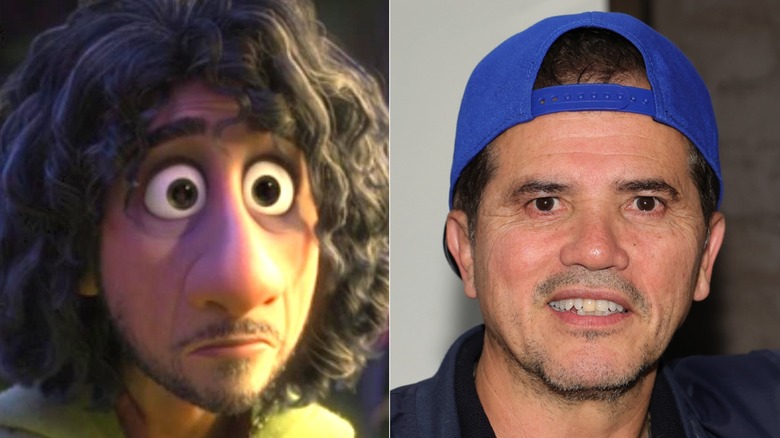 Bruno from Encanto (left); actor John Leguizamo (right)