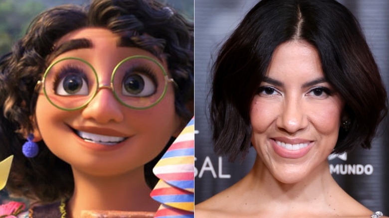 Mirabel from Encanto (left); actor Stephanie Beatriz (right)