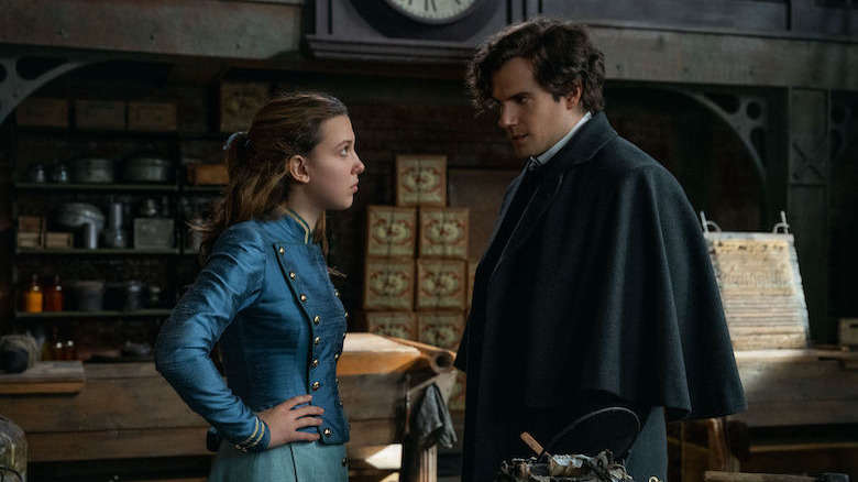 Enola and Sherlock Holmes talking