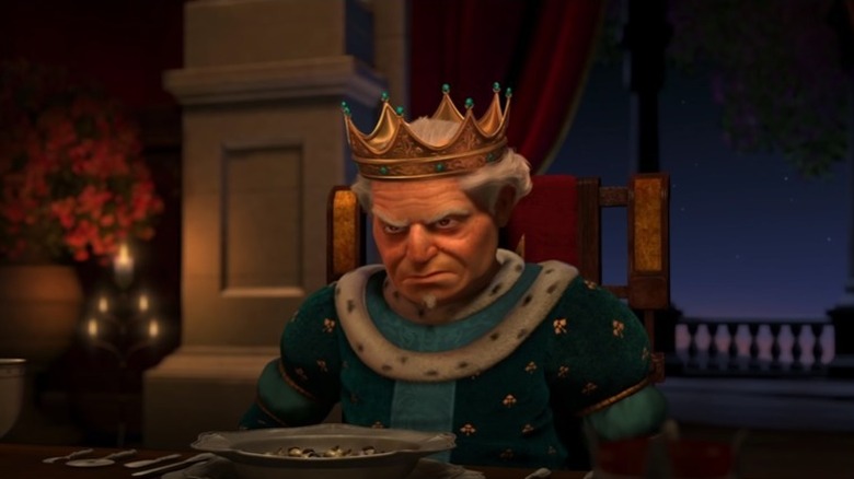 King Harold scowling