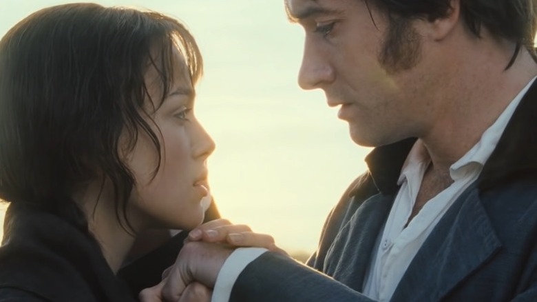 Elizabeth holding Mr. Darcy's hands